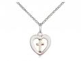  Heart/Cross Two Tone Neck Medal/Pendant Only 