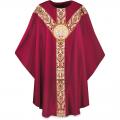  Dark Red Gothic Chasuble - Holy Spirit Motif - Dupion Fabric 