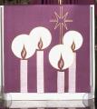  Purple "Candles & Star" Altar Cover - Omega Fabric 