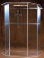  Acrylic Ambo/Pulpit/Lectern - w/Cross & Shelf - 48 1/2" Ht 