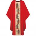  Beige or Red Gothic Chasuble - 12 Apostles Motif - Dupion Fabric 