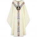  White Gothic Chasuble - Marian - Dupion Fabric 
