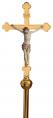  Processional Crucifix | 88” | Bronze Or Brass | Wood Corpus | Budded Cross 