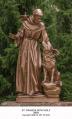  St. Francis of Assisi w/Wolf Statue - Bronze Metal (Custom) 