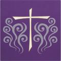  Purple "Cross Designed" Altar Cover - Lucia Fabric 