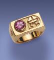  Bishop's Ring | Synthetic Amethyst Gold Plated Sterling 