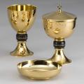  Chalice And Bowl Paten | Hammered Gold Finish 