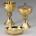 Chalice And Paten Only | Round Hammered Gold 