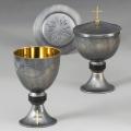 Chalice And Well Paten | Crown Of Thorns Design | Oxidized Silver Finish 