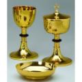  Chalice And Paten Only | Round Hammered Polished Gold Finish 