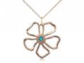  Five Petal Flower Neck Medal/Pendant w/Zircon Stone Only for December 