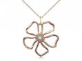 Five Petal Flower Neck Medal/Pendant w/Aqua Stone Only for March 