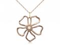  Five Petal Flower Neck Medal/Pendant w/Crystal Stone Only for April 