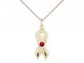  Cancer Awareness Neck Medal/Pendant w/Ruby Stone Only for July 
