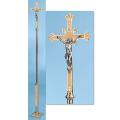  Processional Crucifix | 90" | Bronze Or Brass | Budded Cross 