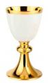  Ivory or Red Enameled Chalice & Scale Paten 