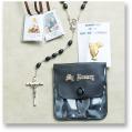  BLACK OVAL FIRST COMMUNION ROSARY SET 