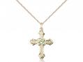  Cross Neck Medal/Pendant w/Peridot Stone Only for August 