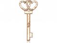  Key w/Double Hearts Neck Medal/Pendant Only 