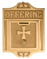  Offering Box | 9” X 6-3/4” | Brass Or Bronze Face | Flared Crosses 
