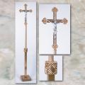  Combination Finish Bronze Floor Processional Crucifix: 9725 Style - 86" Ht 