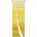  Yellow Printed Banner - "I Am Life" - Deco Fabric 