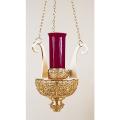  Brass or Bronze Hanging Sanctuary Lamp: 7619 Style - 14" Dia 