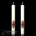  Complementing Altar Candles, Christ Victorious 1-1/2 x 12, Pair 