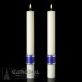  Complementing Altar Candles, Messiah 1-1/2 x 12, Pair 
