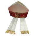  White/Gold Bishop Mitre - Assisi Lame Oro Fabric 