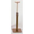  Fixed Combination Finish Bronze Paschal Candlestick w/Wood Column: 8220 Style - 40" Ht - 1 1/2" Socket 