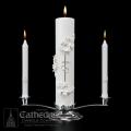  Holy Matrimony/Wedding Center Candle Only Silver/White 3 x 14 