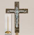  High Polish Finish Bronze Floor Processional Crucifix: 9565 Style - 81" Ht 