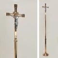 High Polish Bronze Processional Crucifix: 9940 Style - 84" Ht 