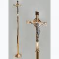  High Polish Finish Bronze Processional Crucifix: 9942 Style - 84" Ht 