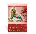  HOLY FAMILY IN MANGER WITH FROSTED BERRIES EVERGREEN CARDS (10 PC) 