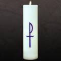  Emitte Chi-Rho Christ Candle Candela Shell - 12" Ht x 3" Dia 