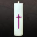  Emitte Cross & Thorns Christ Candle Candela Shell - 12" Ht x 3" Dia 