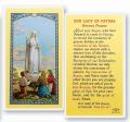  "Our Lady of Fatima Novena Prayer" Laminated Prayer/Holy Card (25 pc) 