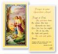  PRAYER TO GUARDIAN ANGEL - GIRL HOLY CARD (25 pc) 