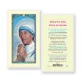  "Prayer for Saint Teresa of Calcutta" Laminated Prayer/Holy Card (25 pc) 
