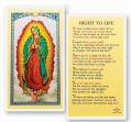  "Right to Life" Laminated Prayer/Holy Card (25 pc) 