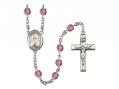  St. Dorothy Centre w/Fire Polished Bead Rosary in 12 Colors 