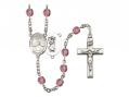  St. Christopher/Water Polo Women Centre w/Fire Polished Bead Rosary in 12 Colors 