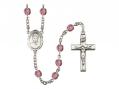  St. Josephine Bakhita Centre w/Fire Polished Bead Rosary in 12 Colors 