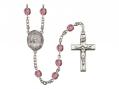  St. Kateri Tekakwitha Centre w/Fire Polished Bead Rosary in 12 Colors 