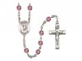  St. Pius V Centre w/Fire Polished Bead Rosary in 12 Colors 