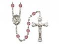  St. Rose of Lima Centre w/Fire Polished Bead Rosary in 12 Colors 