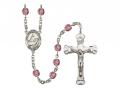 St. Catherine of Sweden Centre w/Fire Polished Bead Rosary in 12 Colors 