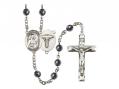  St. Camillus of Lellis/Nurse Centre Rosary w/Hematite Beads 